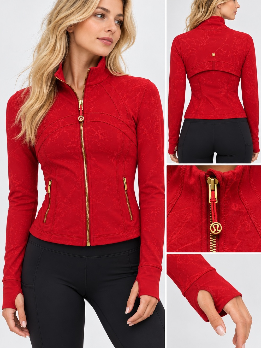 Lululemon Lunar New Year Define Cropped Jacket Nulu Red Gold NWT 4